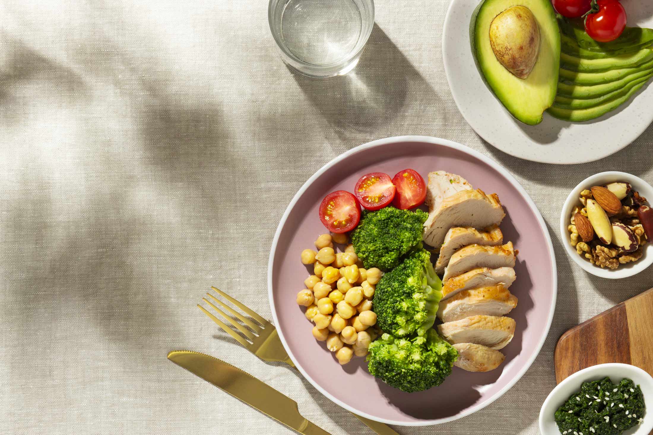 Assiette diététique équilibrée légumes et viande